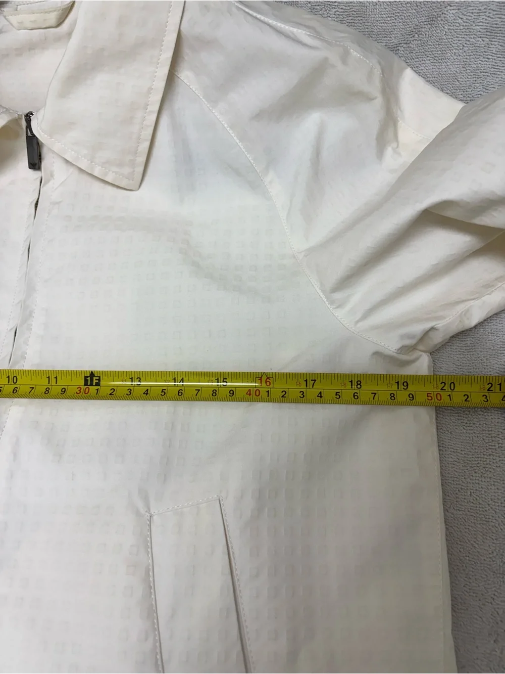 Emporio Armani cream Textured Cube Pattern Silk Blend Jacket Blazer N1R190 44